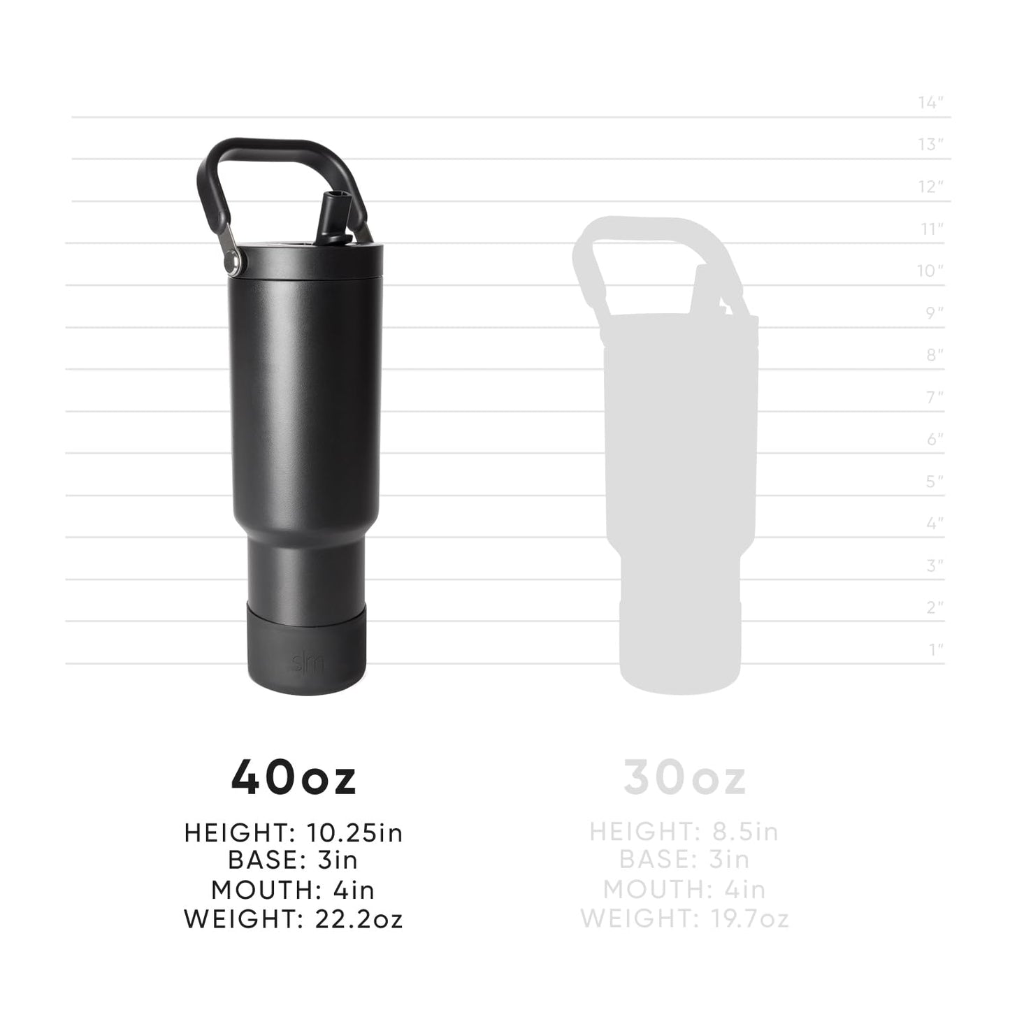 Simple Modern Trek Pivot | 40oz Flip Straw Tumbler with Handle | Water Bottle & Boot | Interchangeable Straw & Chug Lids | Insulated Stainless Steel Jug | Gym Sports Outdoors | Lavender Mist