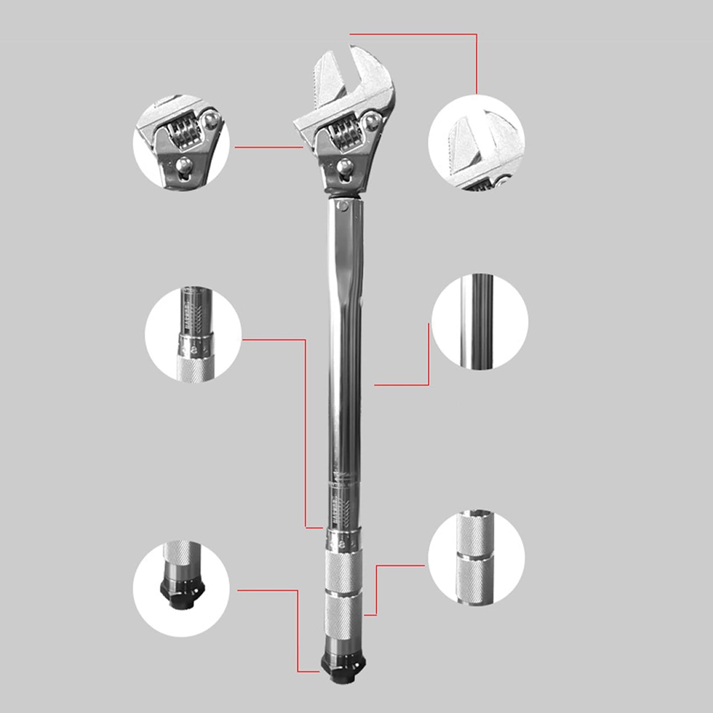 Adjustable Torque Wrench Spanner for Mini Split and Refrigeration System Heavy Duty Wrench with Quick Release 19-110NM