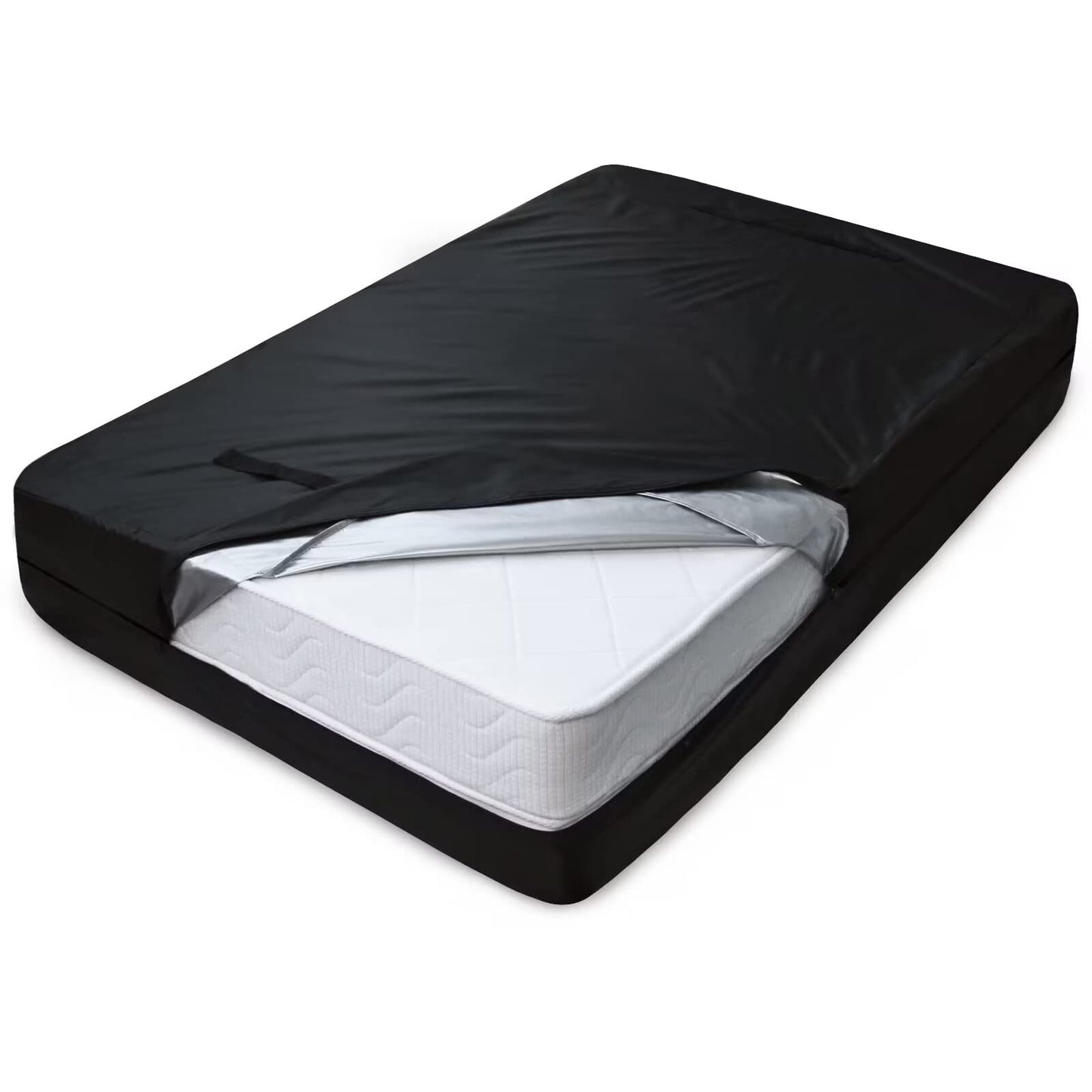 SPRINGSPIRIT Mattress Bag for Moving & Storage Full, Waterproof Mattress Bag with Zipper Closure and Strong Handles, Reusable Heavy Duty Mattress Moving Bag, Black