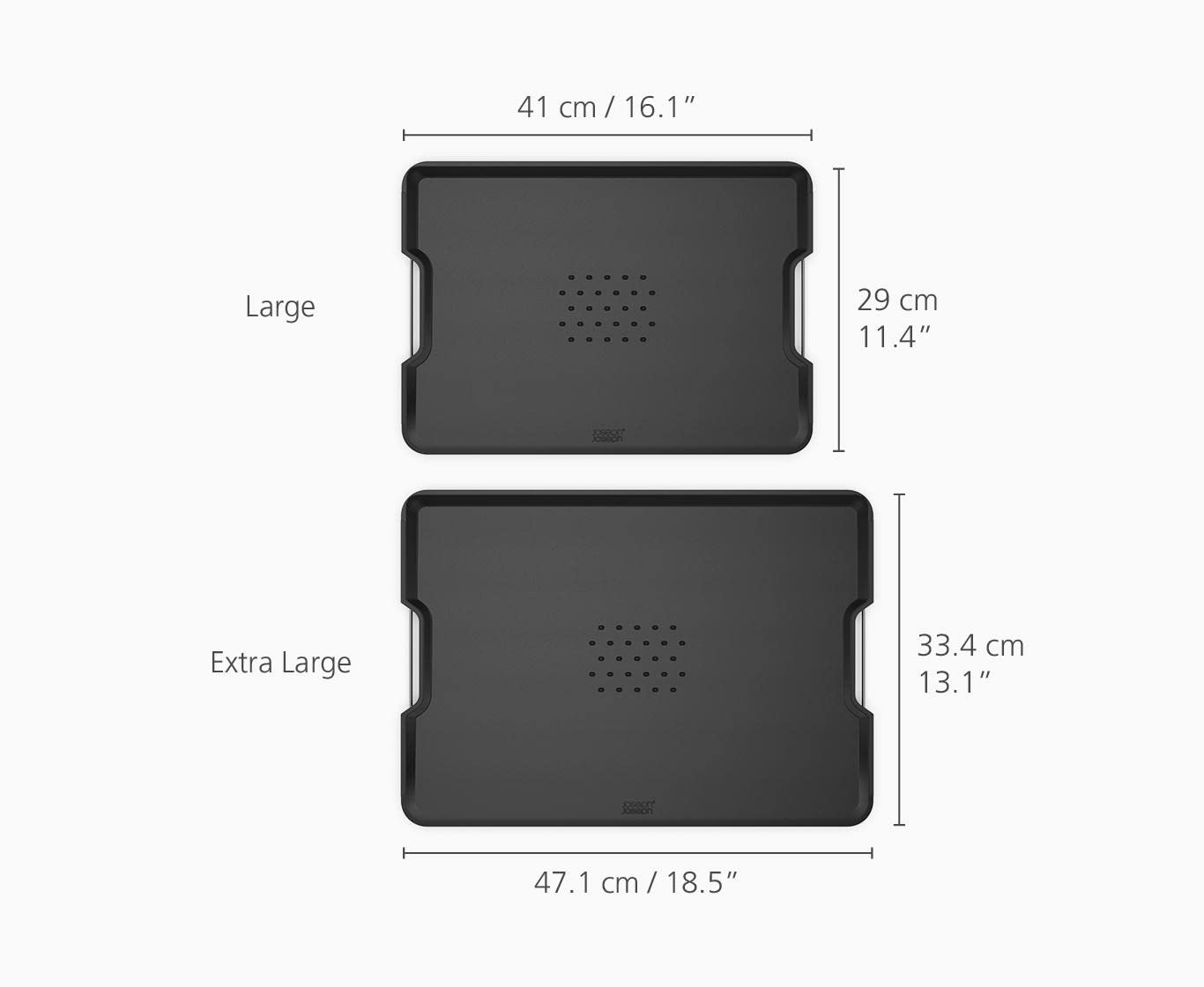 Joseph Joseph Cut and Carve Plus Double Sided Cutting Board Dishwasher Safe X Large Black