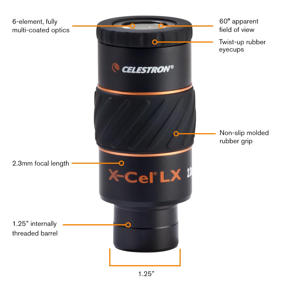 Celestron X-Cel LX Series Eyepiece-1.25 2.3mm 93420