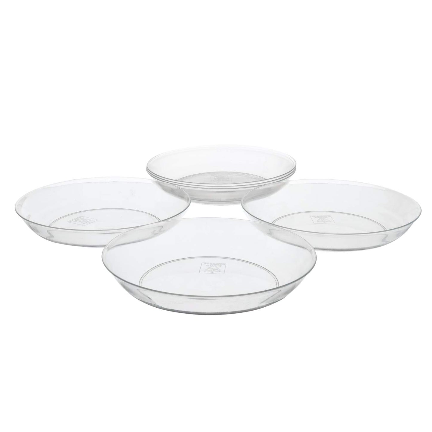 Royal Imports 10" Clear Plastic Saucer Plant Drip Tray, Deep Pie Plate, Floral Flower Dish, Wedding, Party, Home and Holiday Decor, 6 Pack