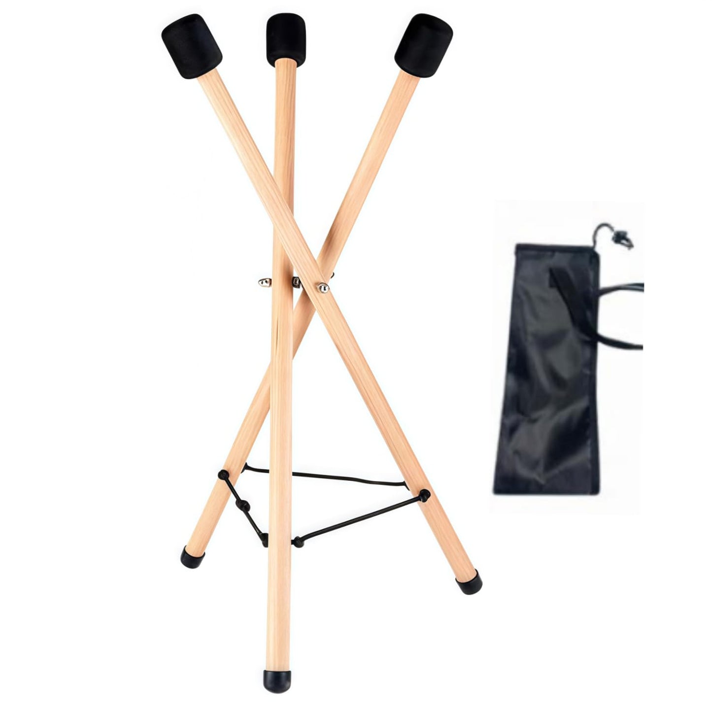 Handpan Stand & Tongue Drum Holder - Adjustable Solid Wood Tripod Bracket for 12 to 22 Inch Hand Pans & Percussion Instruments, Sturdy & Extendable