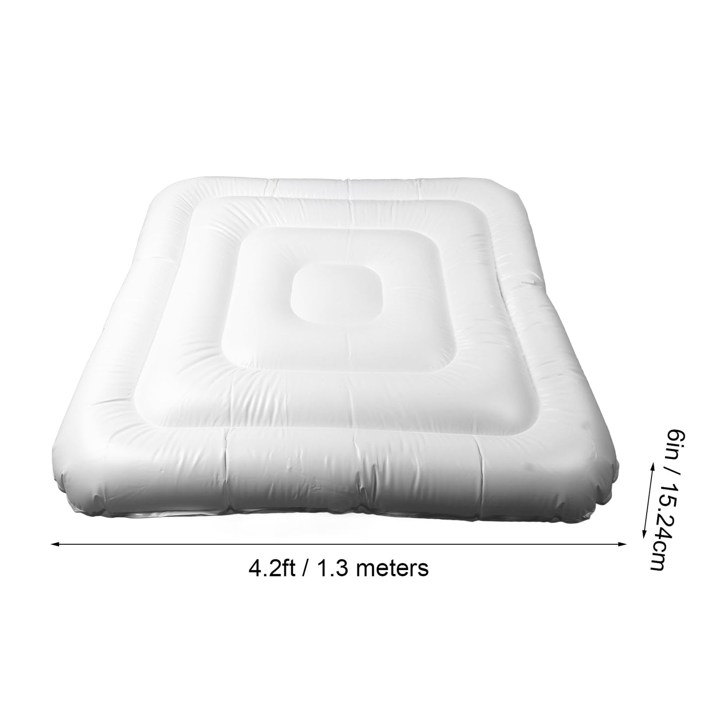 Inflatable Hot Tub Cover, 4.2Ft Square Energy Saving Lid with Dustproof, Rainproof, Insulated, Prevent Freezing, PVC Foldable Protective Cover, for Outdoor