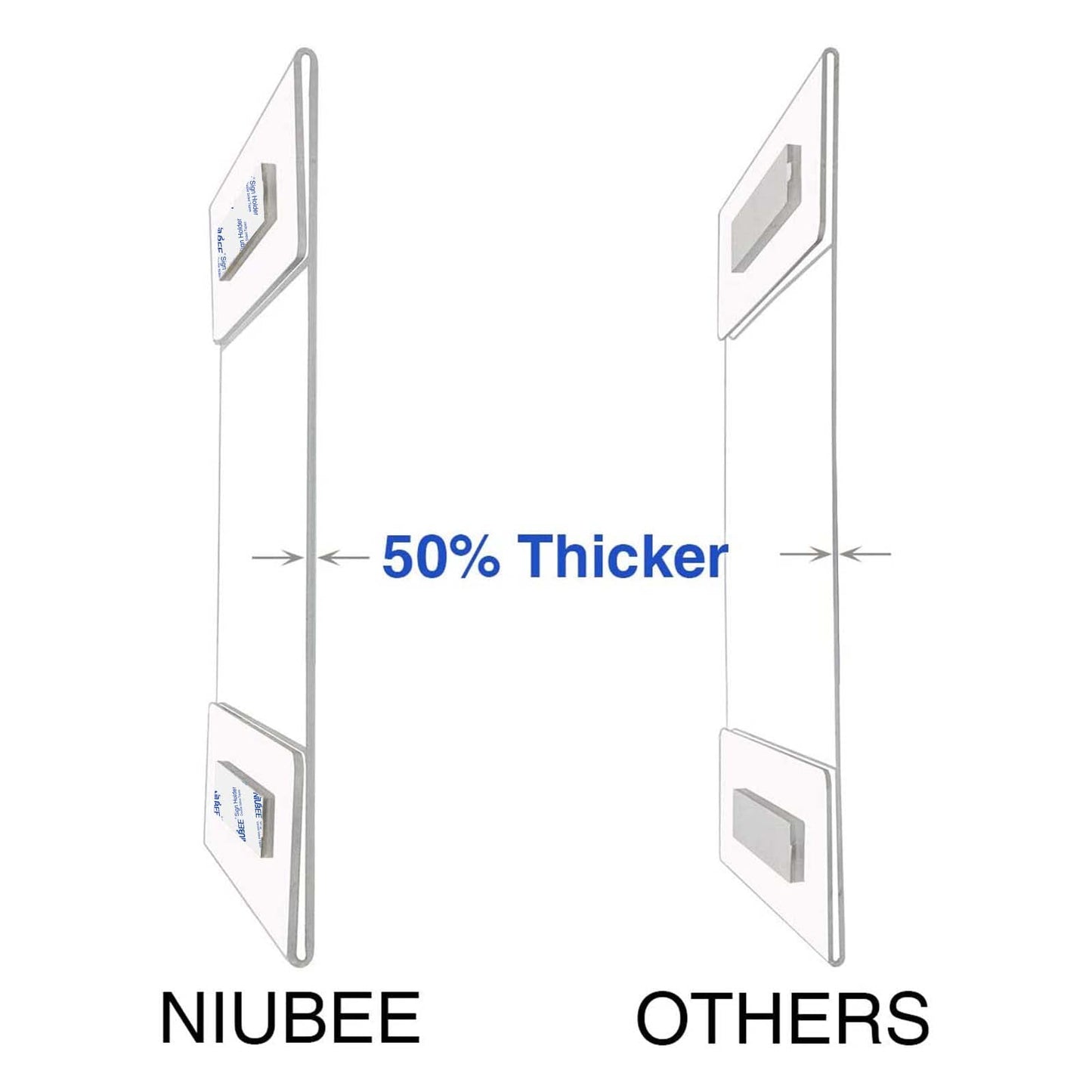NIUBEE Acrylic Sign Holder 8.5x11 Inches Horizontal,Clear Plastic Wall Mount Sign Holder Poster Paper Holder with Free 3M Tape for Office, Home, Store, Restaurant-No Drilling(6 Pack)
