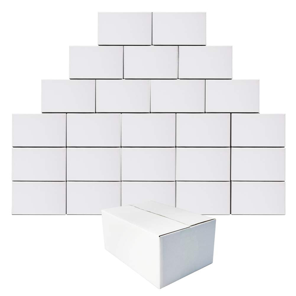 Calenzana 25 Pack 11x6x6 Shipping Boxes, White Corrugated Cardboard Box for Mailing Packing Gifts