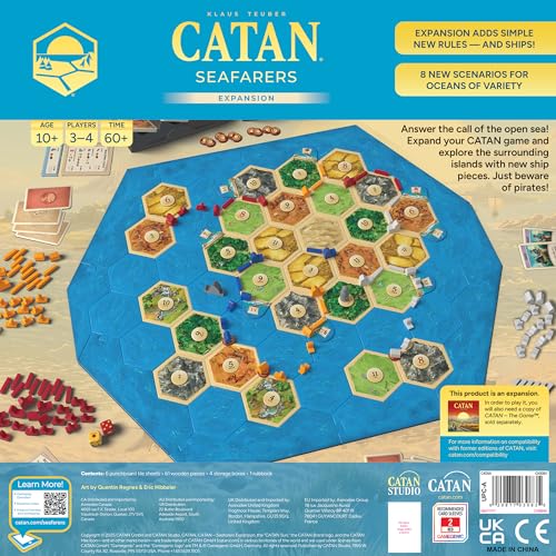 CATAN: Seafarers Expansion - 6th Edition - A Board Game by Catan Studio | 3 to 4 Players | 90 to 120 Minutes of Gameplay | Games for Family Game Night | for Kids and Adults Ages 10+ | English