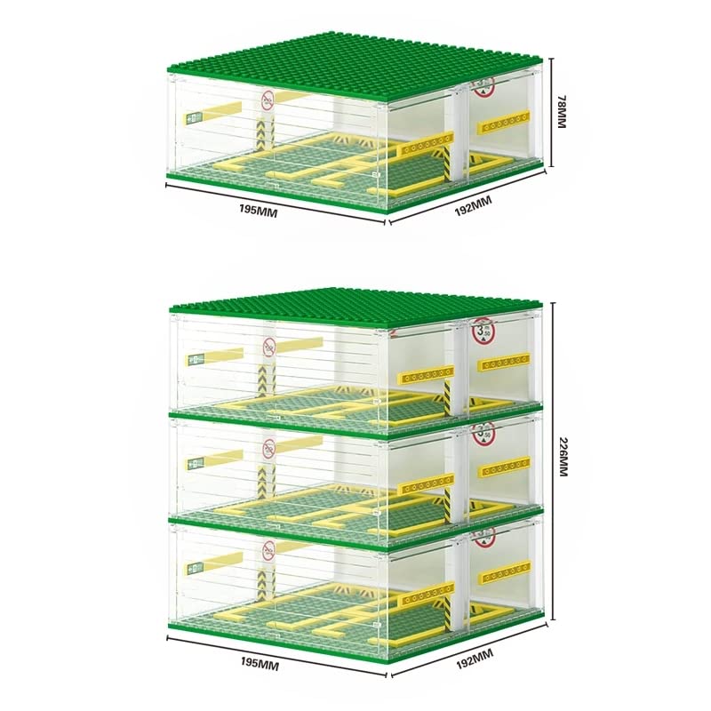 Building Blocks Garage DIY 3-Layer Showcase Car Parking Garage, for Speed Champions Cars(Without Cars)