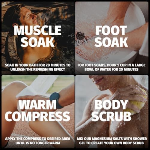 3 Pack Bundle: Coach Soak Recovery Bath Soak, Epsom Salt Bulk, Bath Salts Bulk in 3 Pack Bundle, Total of 9 Pounds (Eucalyptus, Lavender, Citrus)