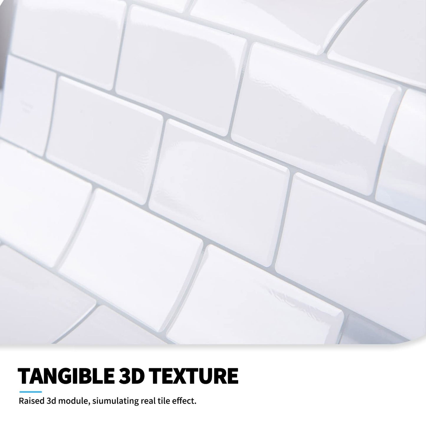 Art3d 10-Sheets Peel and Stick Tile Backsplash - 12"x12" PremiumAnti Mold Kitchen Backsplash Peel and Stick Tile, Bright White