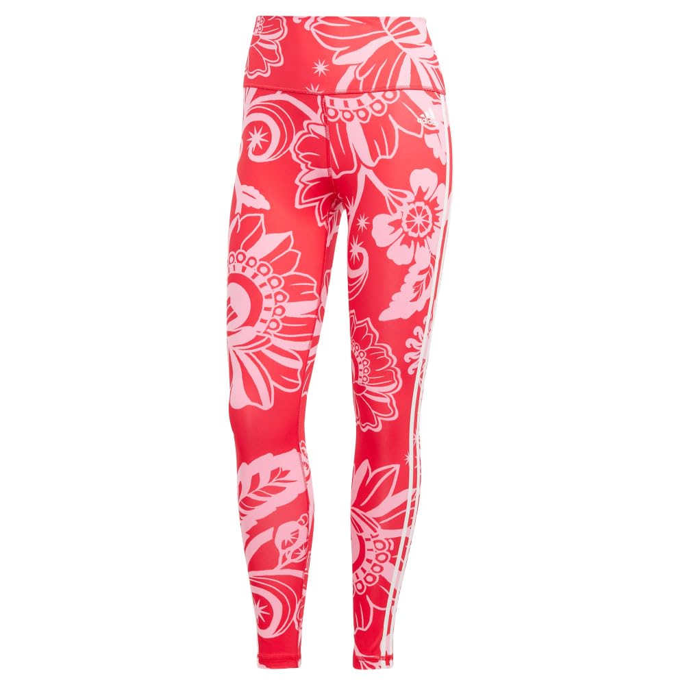 adidas Women's x Farm Rio 7/8 Leggings, Vivid Red/Bliss Pink, Medium