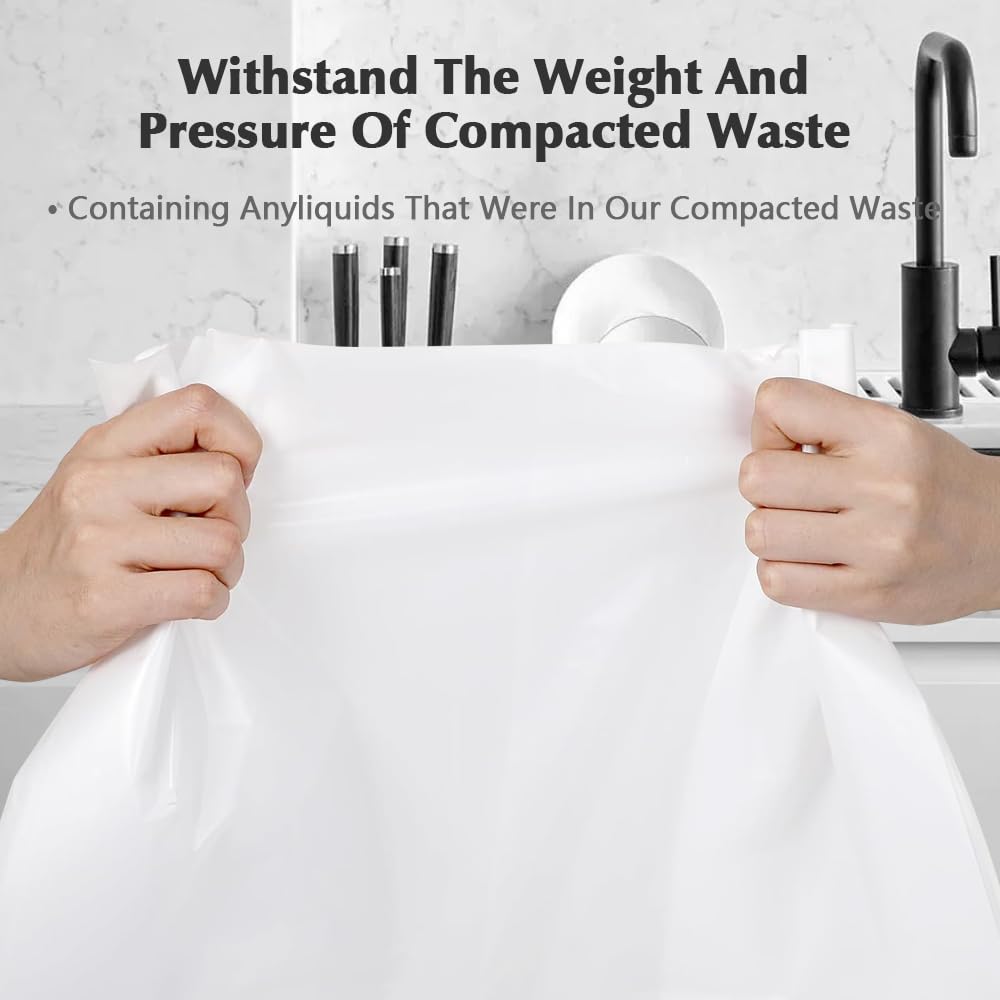 60 Pack W10165294RB Trash Compacts - Leak Proof Kitchen Trash Compacts 60ct 38cm - Fits 15" Rectangular Drawer Compressor
