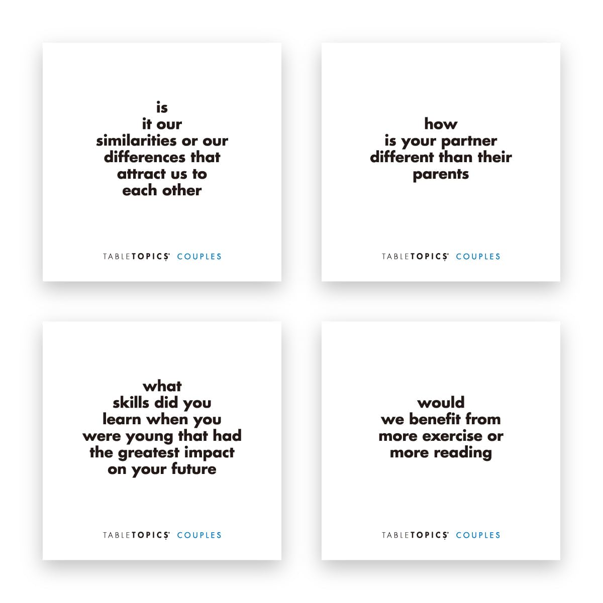TableTopics Couples Question Game - 135 fun questions, spark new topics, engage in exciting talks