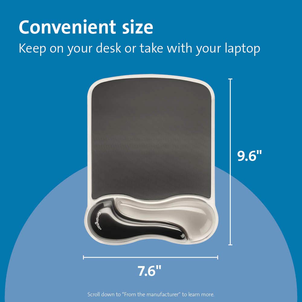 Kensington Duo Gel Mouse Pad Wrist Rest - Black/Grey (K62399US)