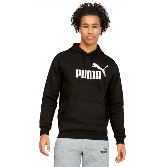PUMA Men's Essentials Big Logo Fleece Hoodie, Cotton Black, Small