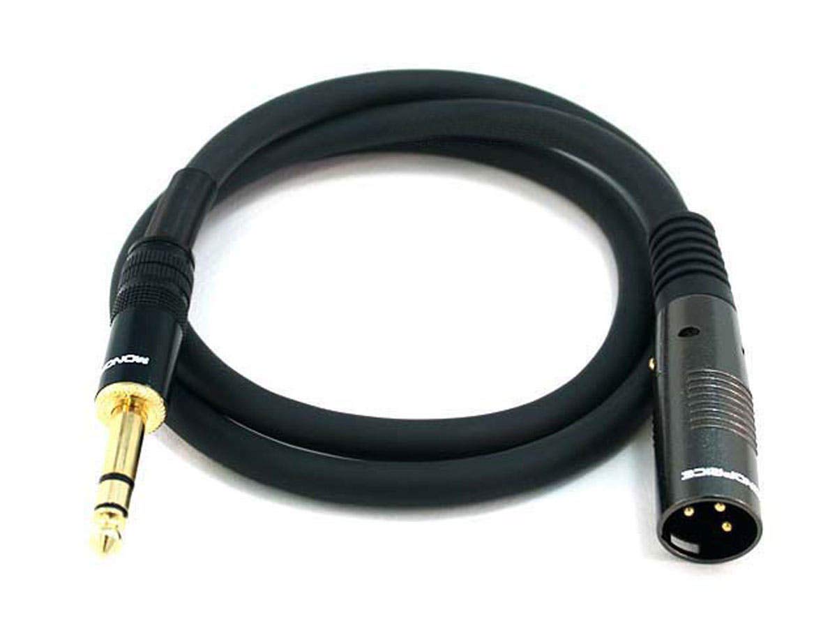 Monoprice 104760 3-Feet Premier Series XLR Male to 1/4-Inch TRS Male 16AWG Cable