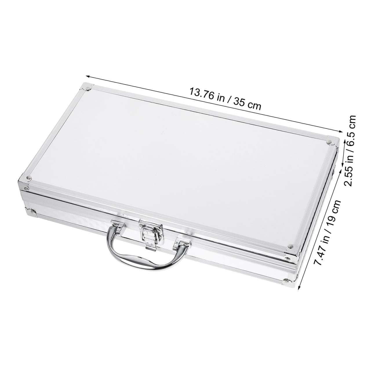 Toyvian Aluminum Alloy Tool Box Portable Hard Shell Carrying Case Lightweight Storage Briefcase with Secure Clasp for Home Office Travel 13.77X7.48X2.51 Inches