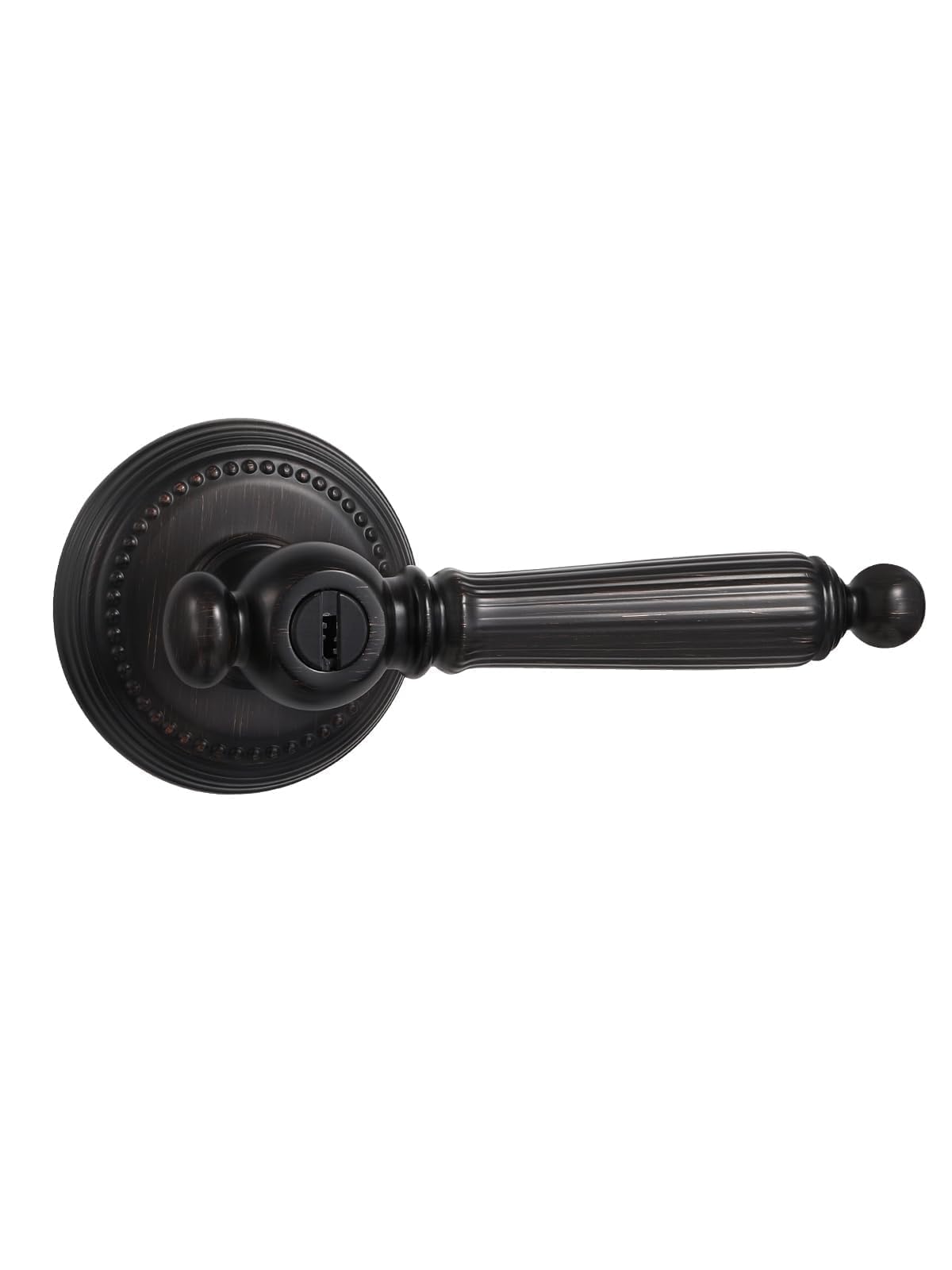 SORWDUERM 1 Pack Oil Rubbed Bronze Door Lever with Lock and Key Entery Door Handle Door Lever Bedroom and Bathroom Zinc Alloy