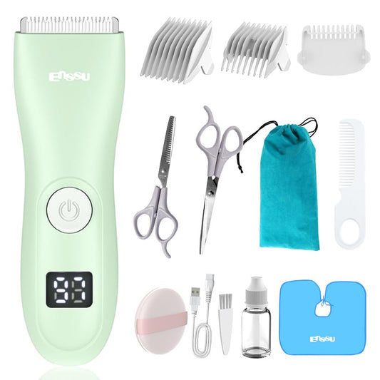 Baby Hair Clippers, Quiet Professional Hair Trimmer for Kids, Hair Cutting Kits with LCD Display, Safe Ceramic Blades, Waterproof Rechargeable Clippers for Autism Children and Infants