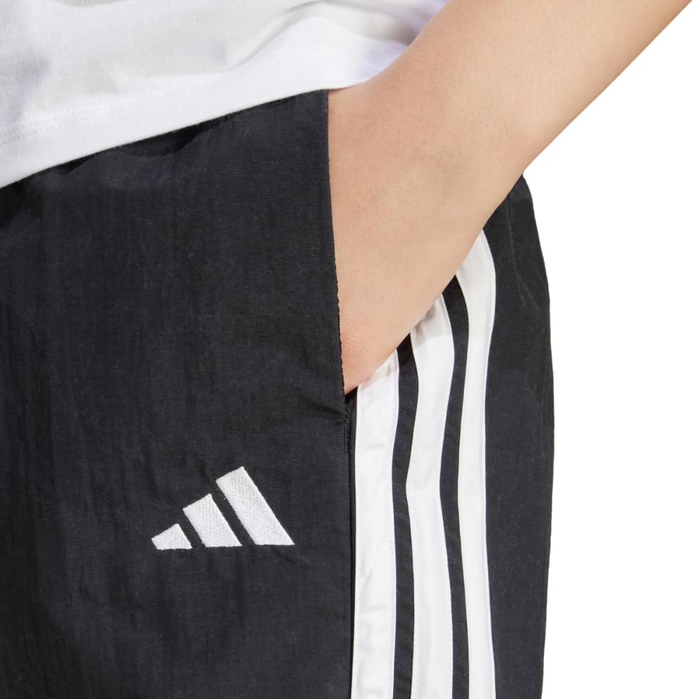 adidas Women's Essentials 3-Stripes Woven Shorts, Black/White, Small