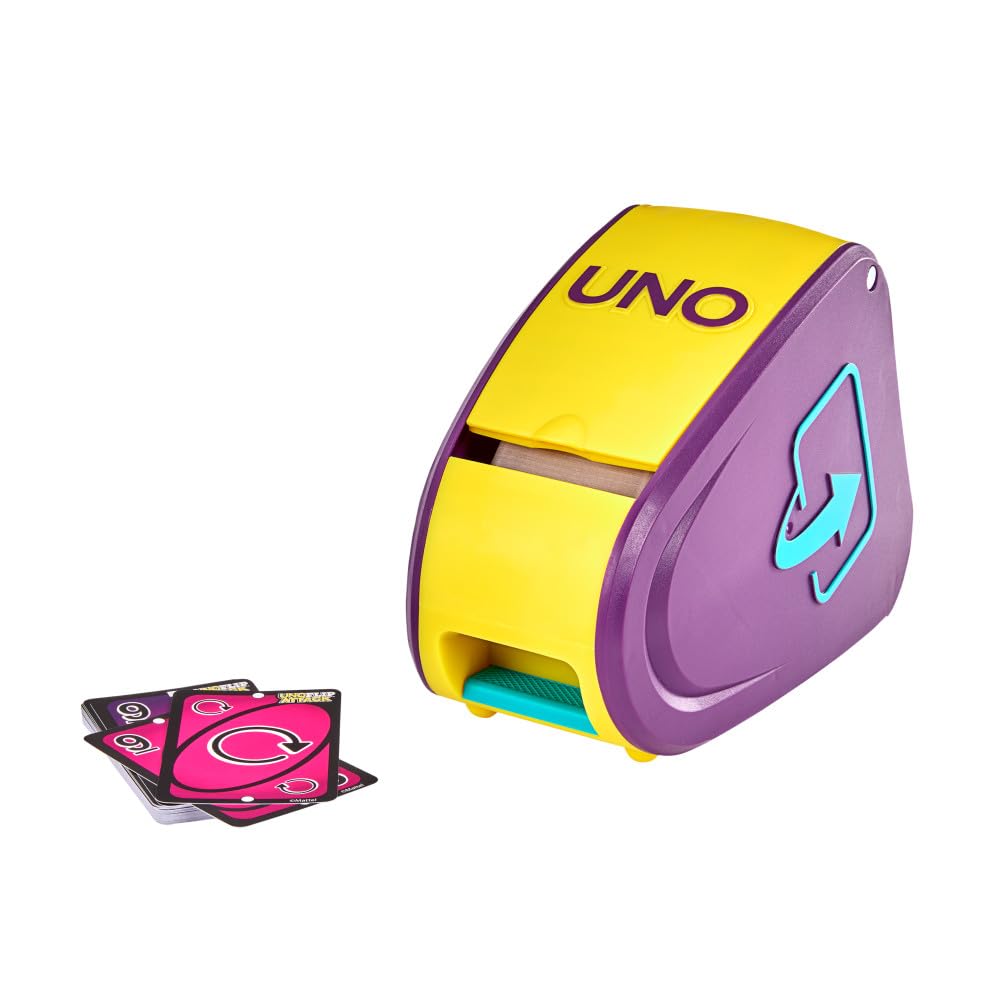 Mattel Games UNO Flip Attack Card Game with Launcher Unit & Double-Sided Deck for Kids, Families & Parties, 2-10 Players Ages 7+