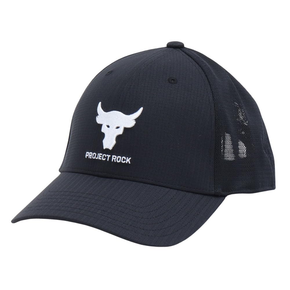 Under Armour Men's Project Rock Trucker Hat, (003) Black / / White, One Size