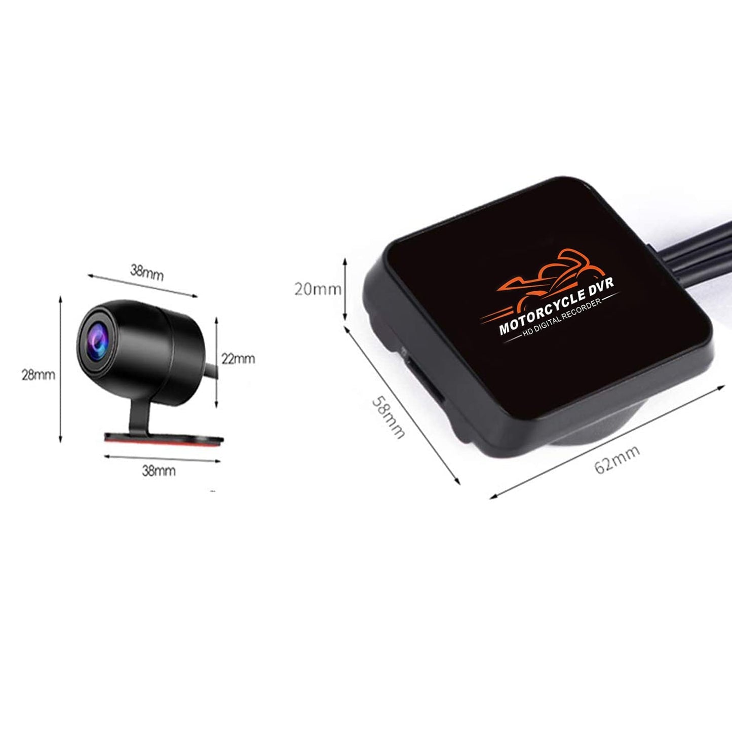 VSYSTO WiFi Motorcycle Dash Cam HD 1080P Front & Rear Camera Video Driving Recorder 2 Channel Lens Backup Camera with Night Vision G-Sensor Loop Recording (Black-D6)