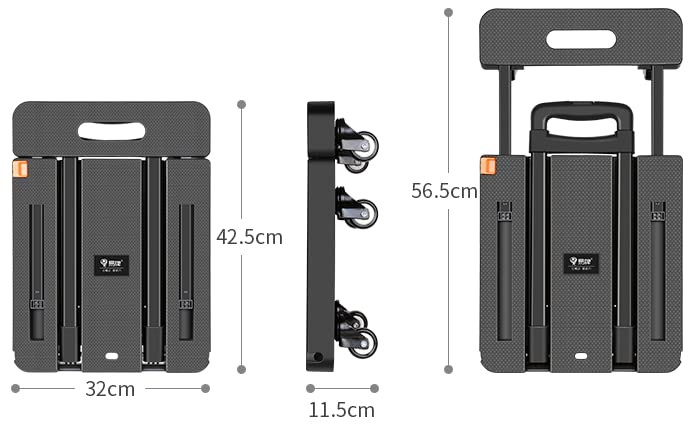 Folding Hand Truck 500 lbs Capacity, JUXANOS 360° Rotating Wheel Folding Trolley Luggage Cart Platform Cart for Luggage, Travel, Shopping, Auto, Moving and Office Use