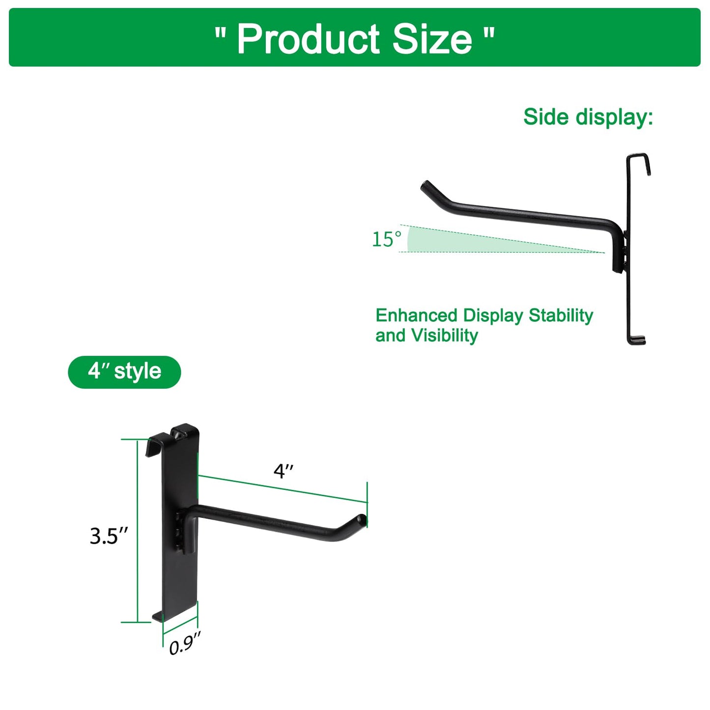 PYBTOOL 4 Inch Gridwall Hooks, Grid Panel Hanging Hooks for Retail, Home, and Workspace Organization, Displays, and Storage Solutions(40Pack,Black)