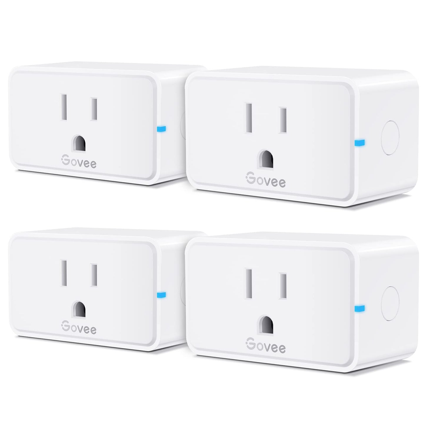 Govee Smart Plug, Bluetooth & WiFi Outlet Works with Alexa Google Assistant, 15A 1800W with 24 Timer Schedule & Group Remote Controller, No Hub Required, ETL & FCC Certified, 2.4G WiFi Only (4 Pack)