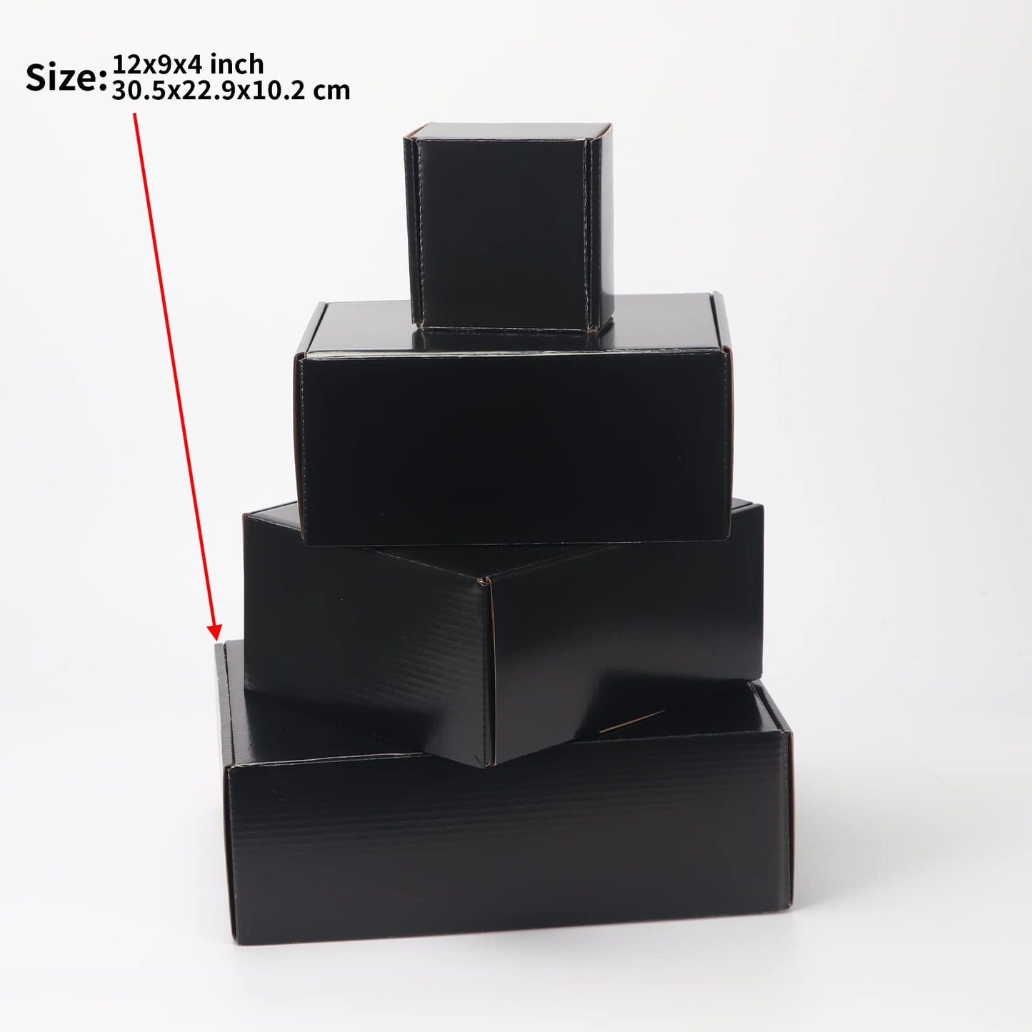 EXYGLO 20 Pack 12x9x4 Shipping Boxes, Black Corrugated Cardboard Boxes for Packaging Small Business, Moving, Shipping, Mailing, and Storing