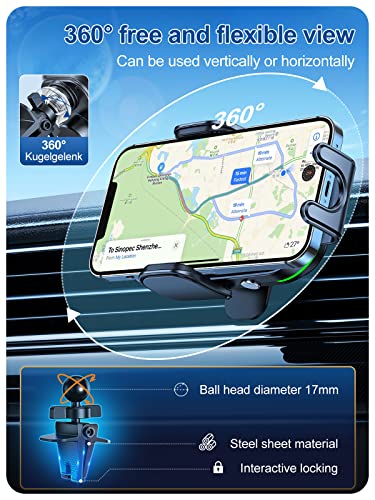 Auckly Qi 15W Car Phone Holder Wireless Charger, [270 ° Automatic Clamping], Wireless Car Charger Mount, Air Vent, Compatible for iPhone 12/13/14/15/16 Series&Samsung, Electromagnetic Induction, Black