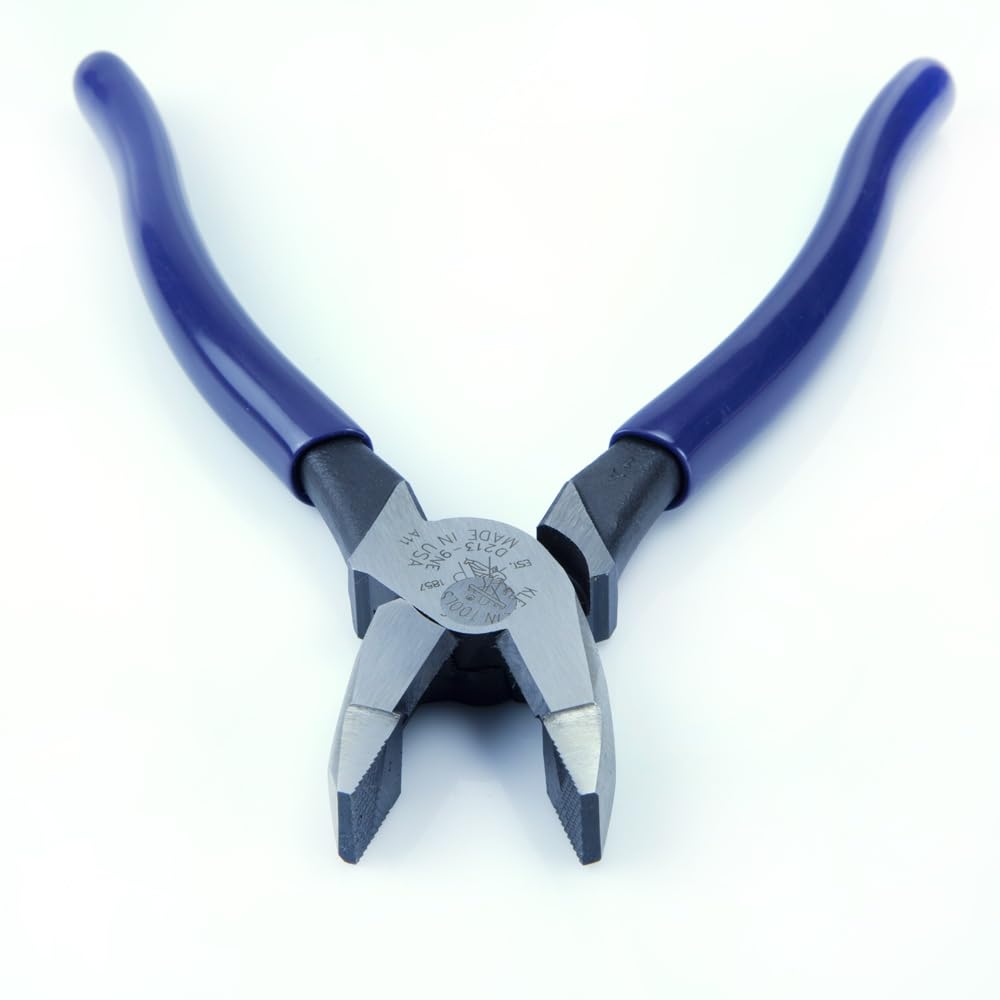 Klein Tools D213-9NE Pliers, 9-Inch Side Cutters, High Leverage Linesman Pliers Cut Copper, Aluminum and Other Soft Metals