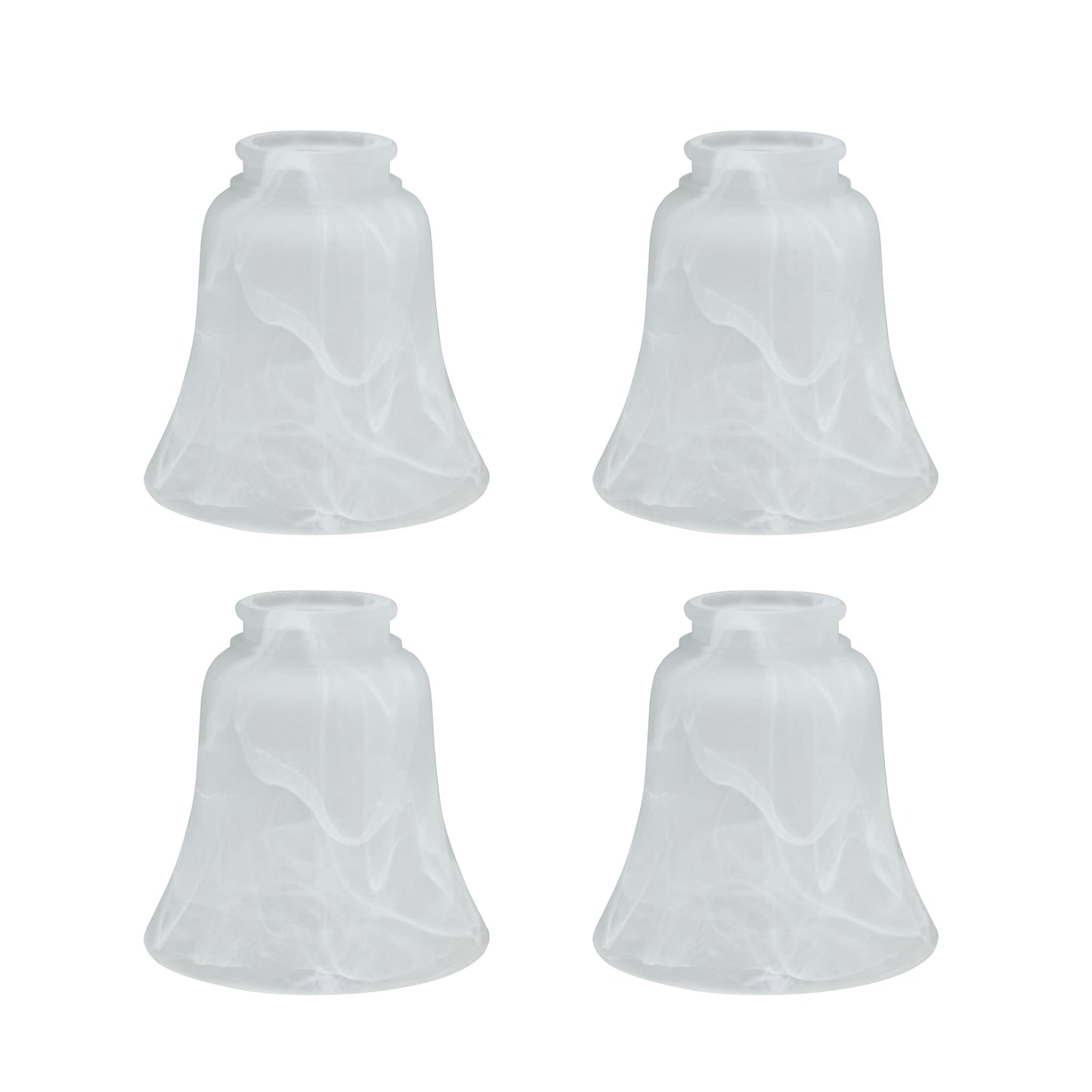 Aspen Creative 23030-4 Transitional Alabaster Bell Shape Ceiling Fan Glass Shade 2-1/8" Fitter, 4-5/8" D x 4-5/8"H, 4 Pack