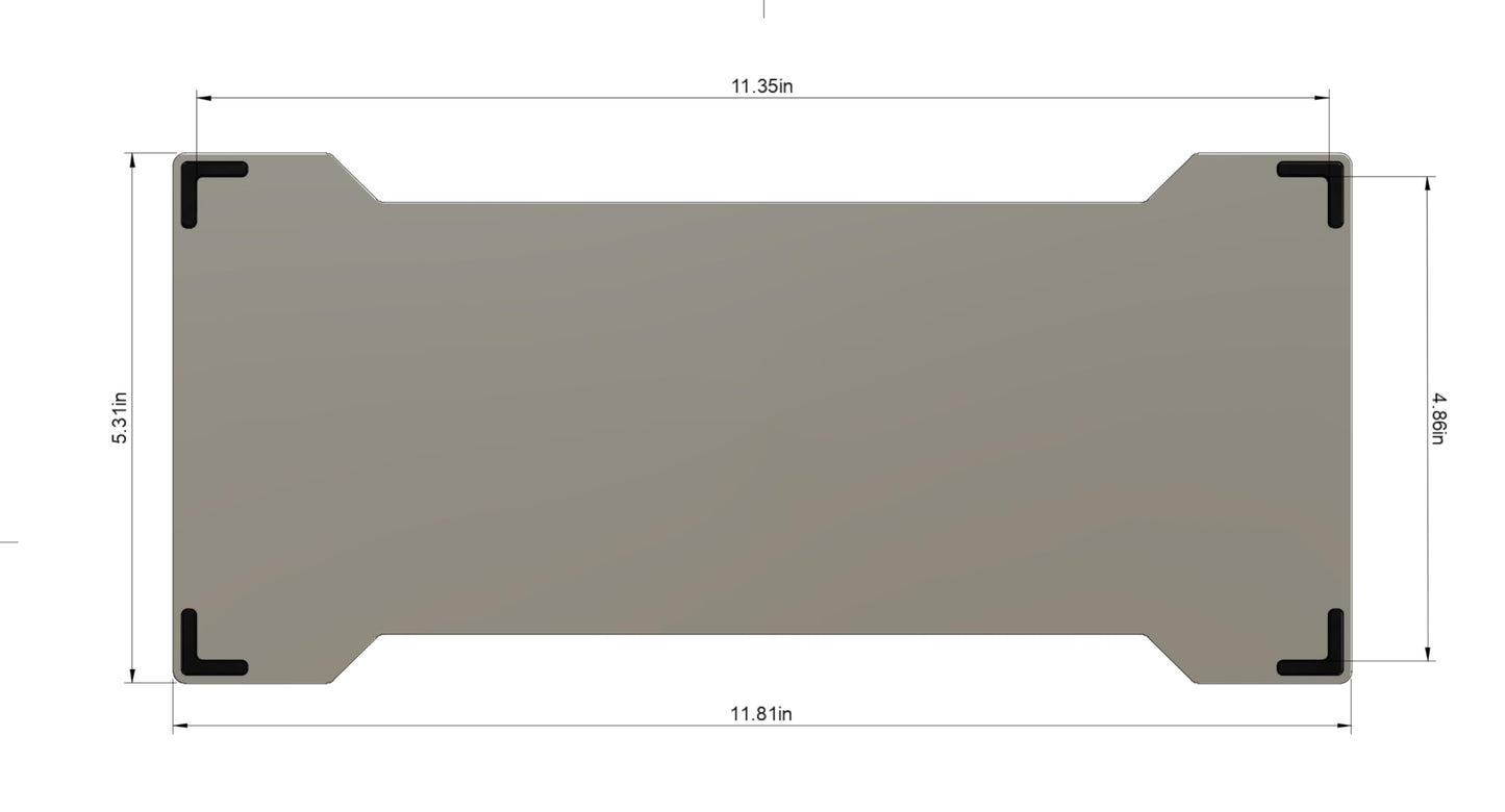 Aluminum Keyboard Bridge for Mechanical Keyboards + Laptops : Laptop Keyboard Cover For External Keyboards: Made for Apple MacBook Pro - Digital Nomad : Travel Accessory - Keyboard Riser - Meteor Gray
