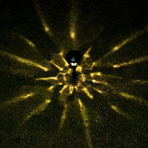 GIGALUMI Solar Lights Outdoor 6 Pack, Solar Landscape Lights Warm White, Black Super Bright High Lumen Waterproof Metal Automatic Solar Lights for Yard, Pathway, Garden, Walkway