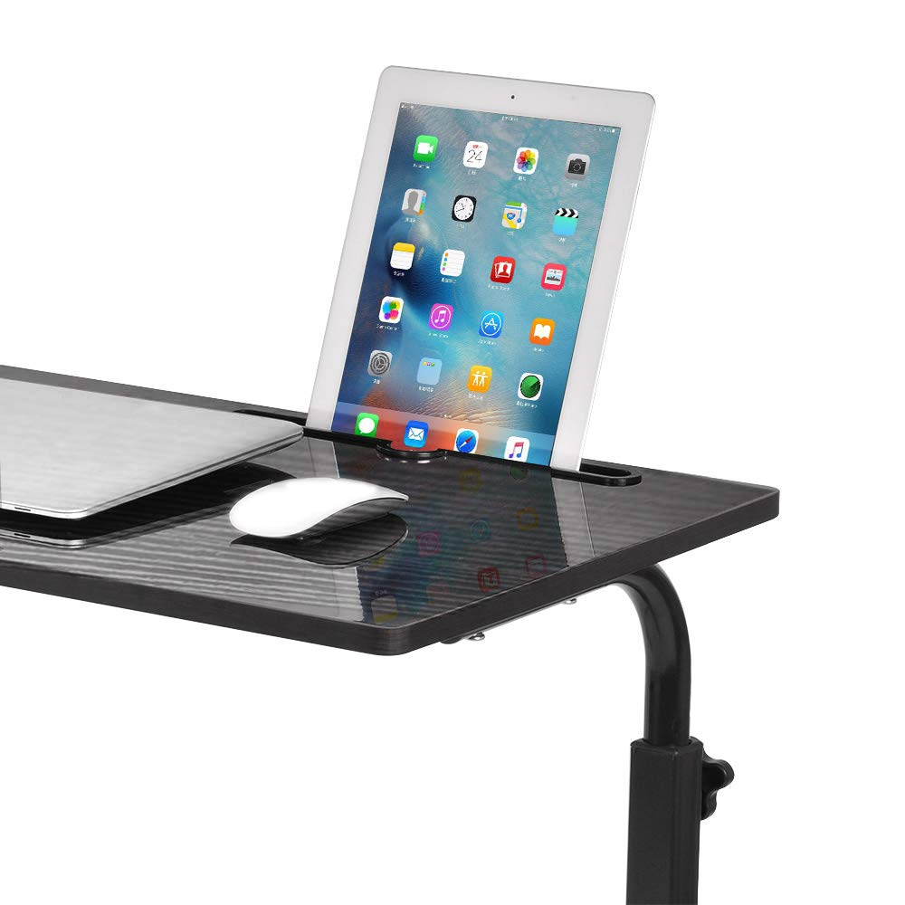 Duramex (TM) Adjustable Rolling Mobile Table 31.4" Portable Laptop Computer Stand Desk Cart Tray, Black