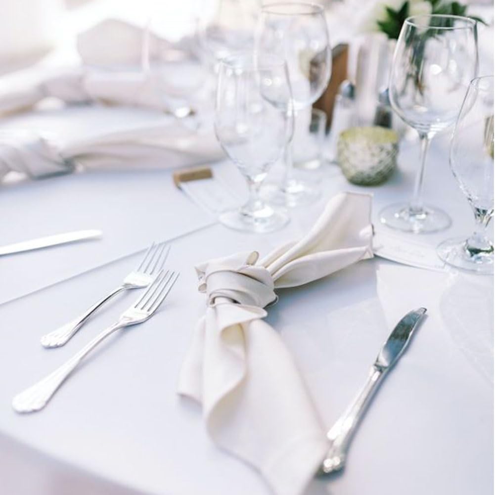 FINDYOU 6 Pack White Rectangular Tablecloths, 60 x 102 Inch, Stain & Wrinkle Resistant Polyester, Perfect for 6FT Tables, Parties, Wedding, Dining