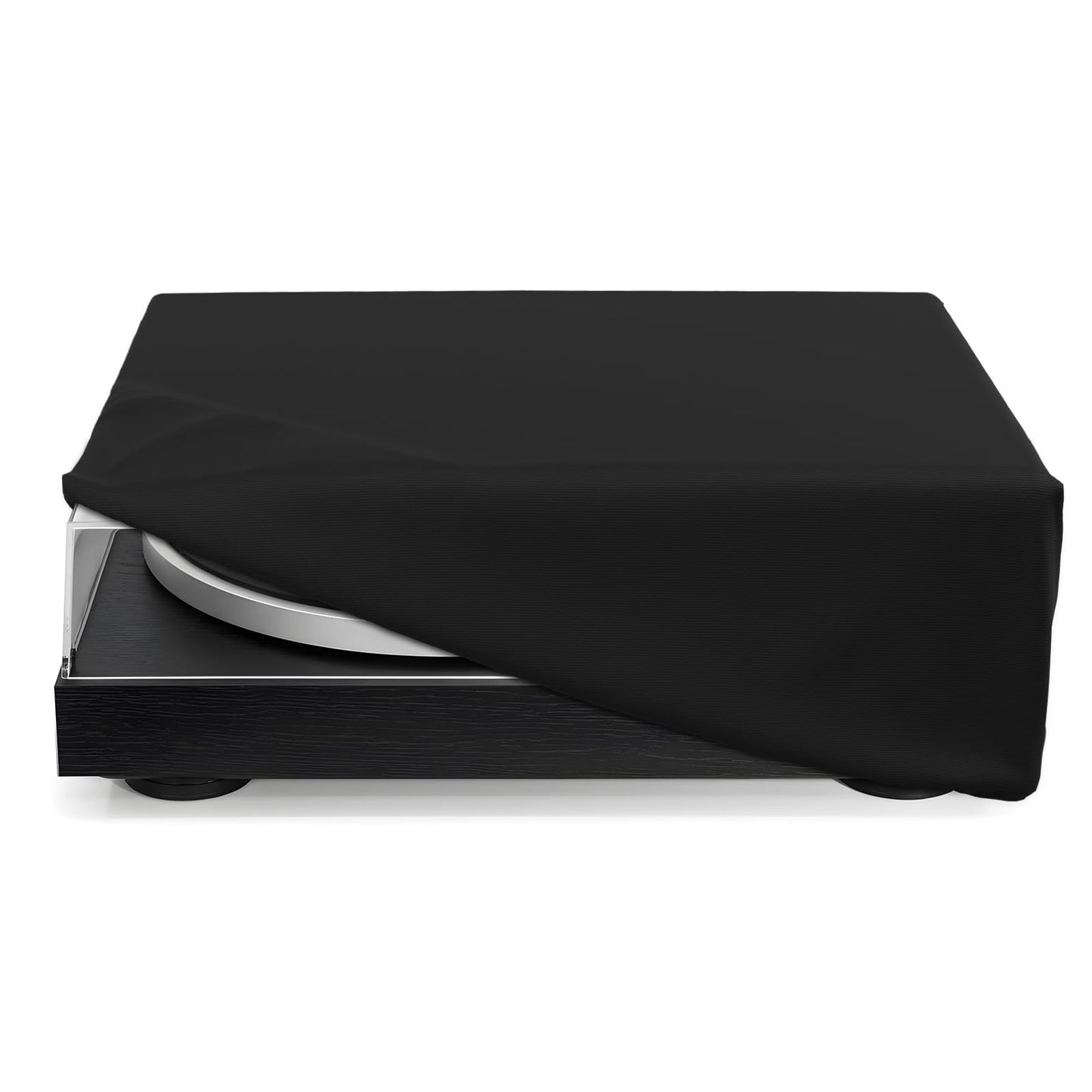 MUTUSHI Record Player Turntable Cover Turntable Dust Cover Suitable for Universal Record Players 18"L x 15"W x 5.5"H Black