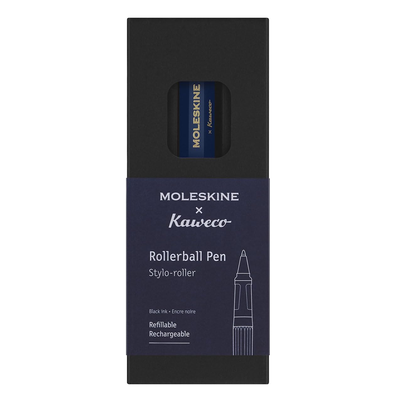 Moleskine x Kaweco, Roller Pen, 0.7mm Point, Blue with Black Ink
