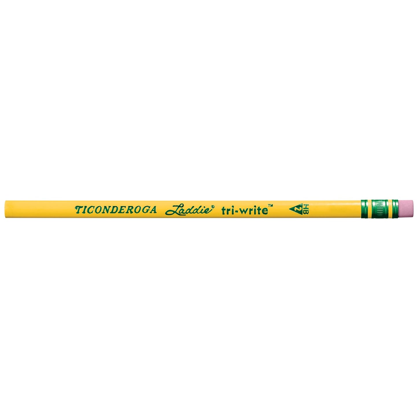 Ticonderoga Laddie Tri-Write Triangular Shaped Intermediate No:2 Pencils, Box of 36, Yellow (13042)