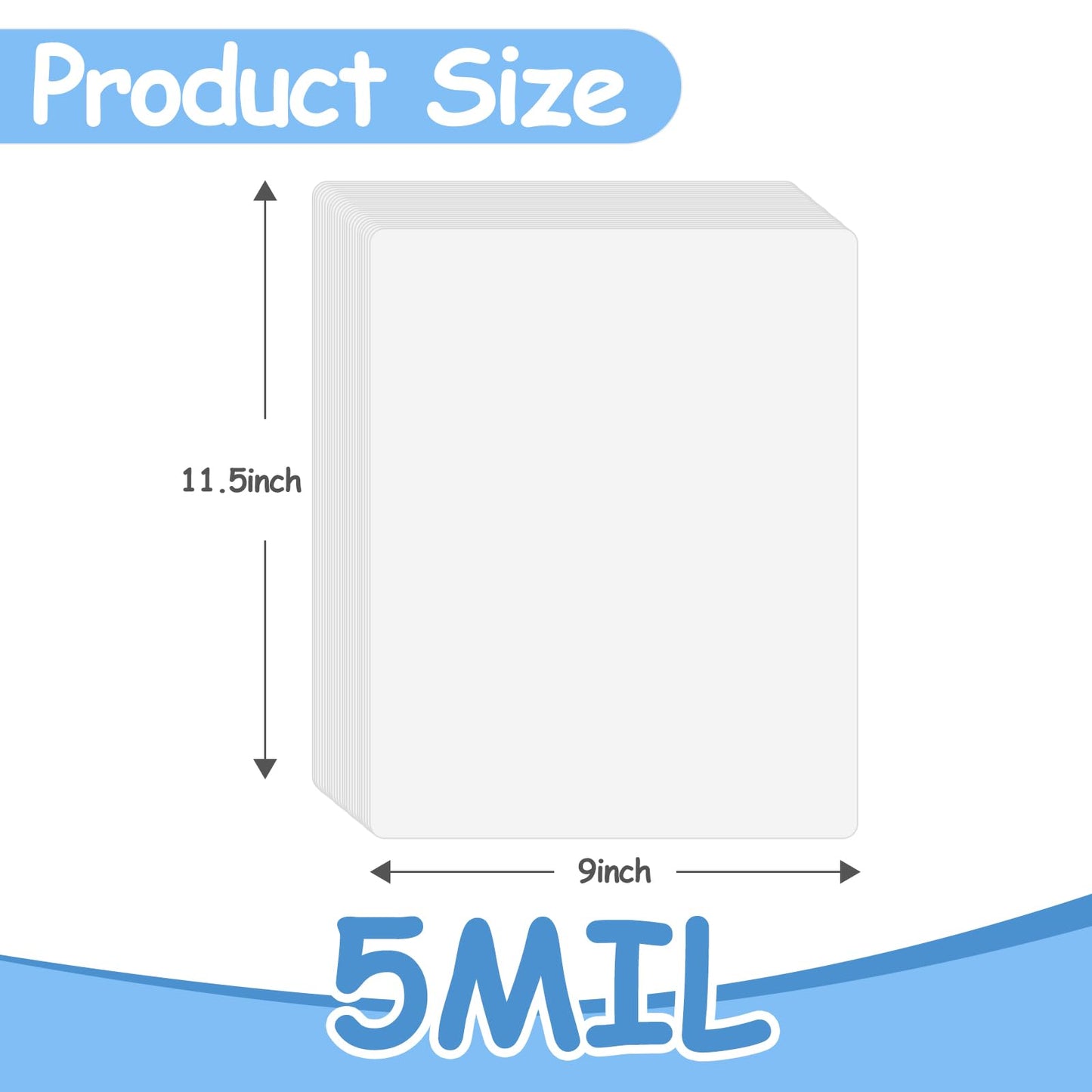 InpourPack 5 Mil Laminating Sheet, Clear Thermal Laminating Pouches Letter Size Plastic Laminator Sheets 9 x 11.5 Inch (5 mil / 300 pcs)