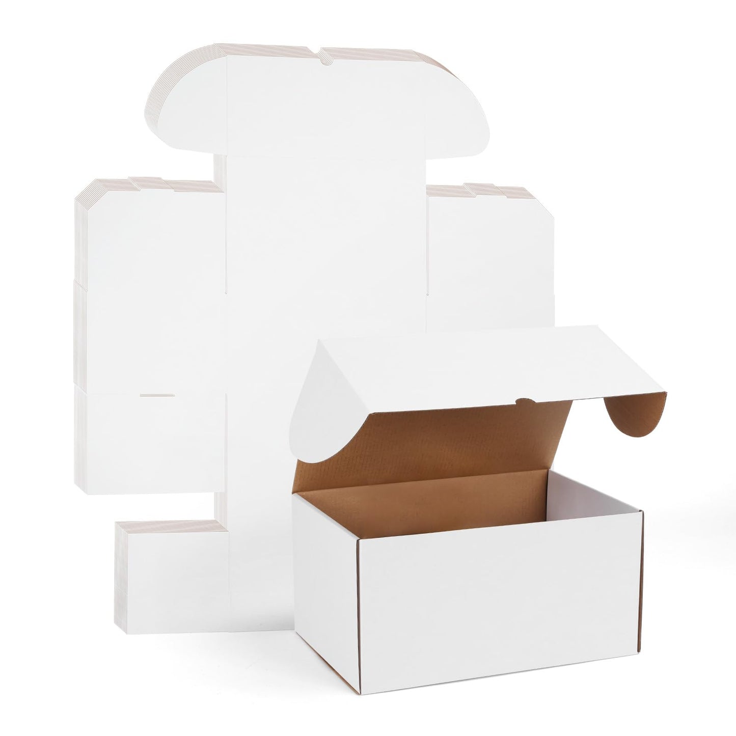 WIFTREY 12x8x6 inches White Shipping Boxes pack of 15, 12 x 8 x 6 Corrugated Cardboard Boxes for Packaging Small Business, Moving, Mailing
