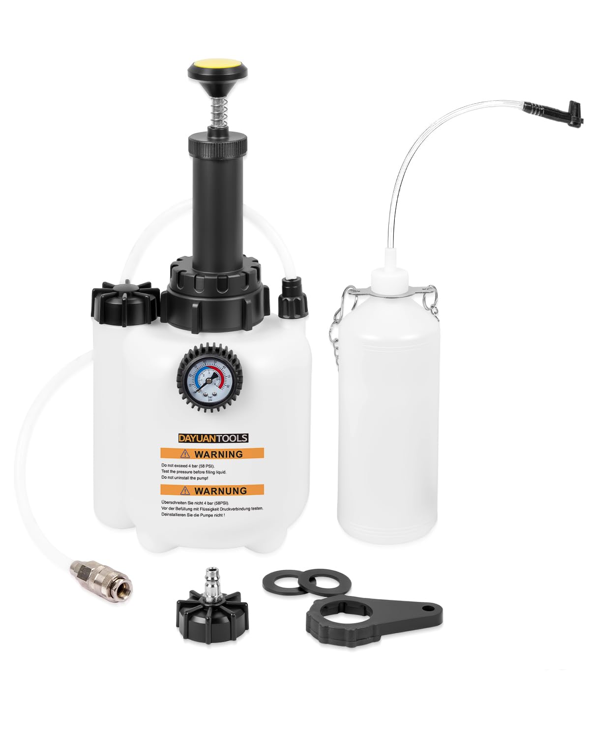 DAYUAN 3L Hand Manual Brake Fluid Bleeder Set,One Man Brake Bleeding Pump Kit Compatible with Most European Models
