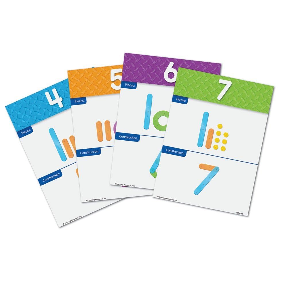 Learning Resources Number Construction, 50 Pieces - 10 L x 1-1/2 W in, Multicolor (LER8550)