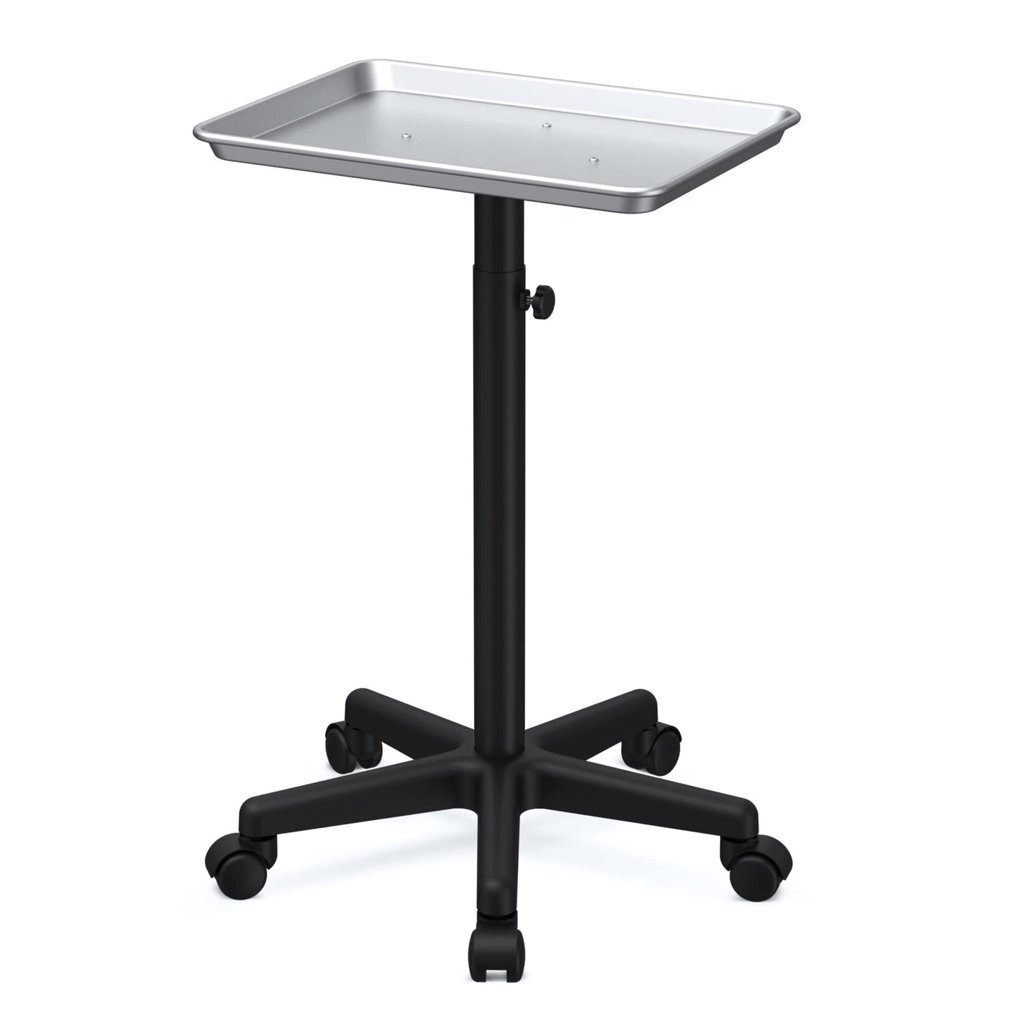 Premium Aluminum Instrument Salon Tray Tattoo Rolling Tray Station-Silver