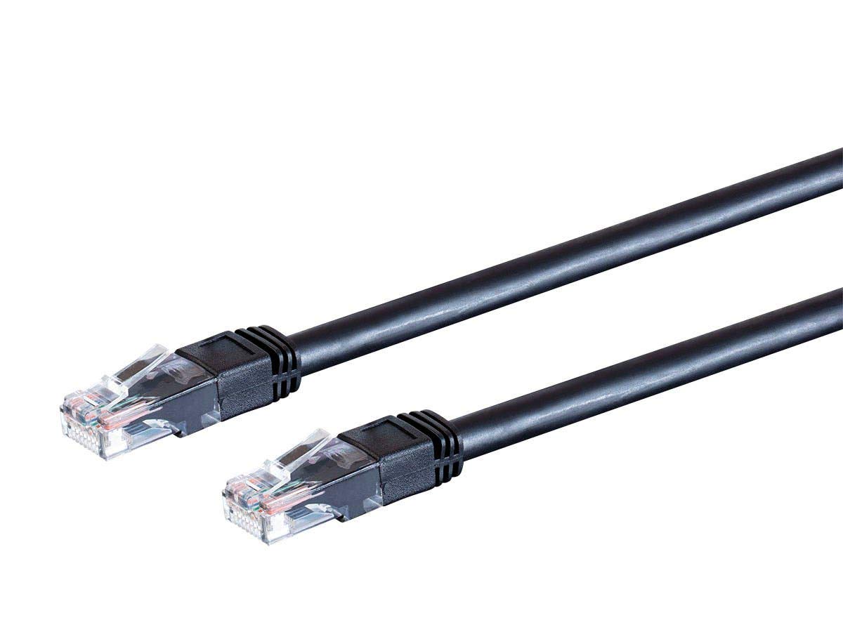 Monoprice 136217 Cat6 Outdoor Rated Ethernet Patch Cable - 75' - Black | Snagless RJ45, Stranded, 550MHz, UTP, Pure Bare Copper Wire, 24AWG