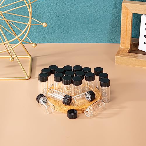 BKMAMLAB 5ml Clear Small Glass Vials 100pcs with Screw Caps(100pcs)…
