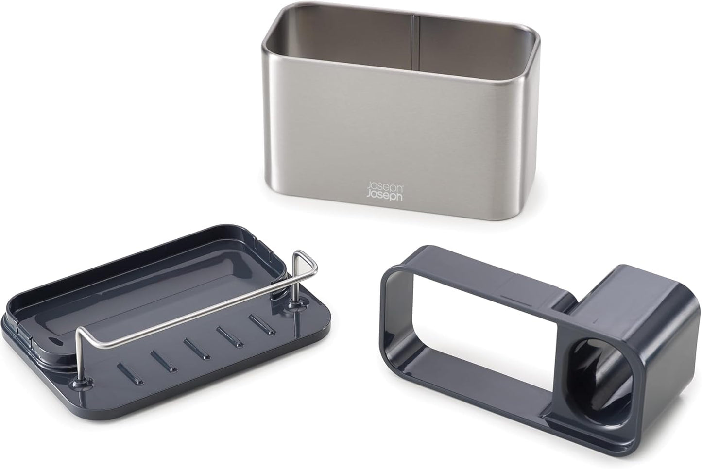 Joseph Joseph Surface Stainless Steel Sink Caddy Organizer Sponge Holder Kitchen Storage Silver