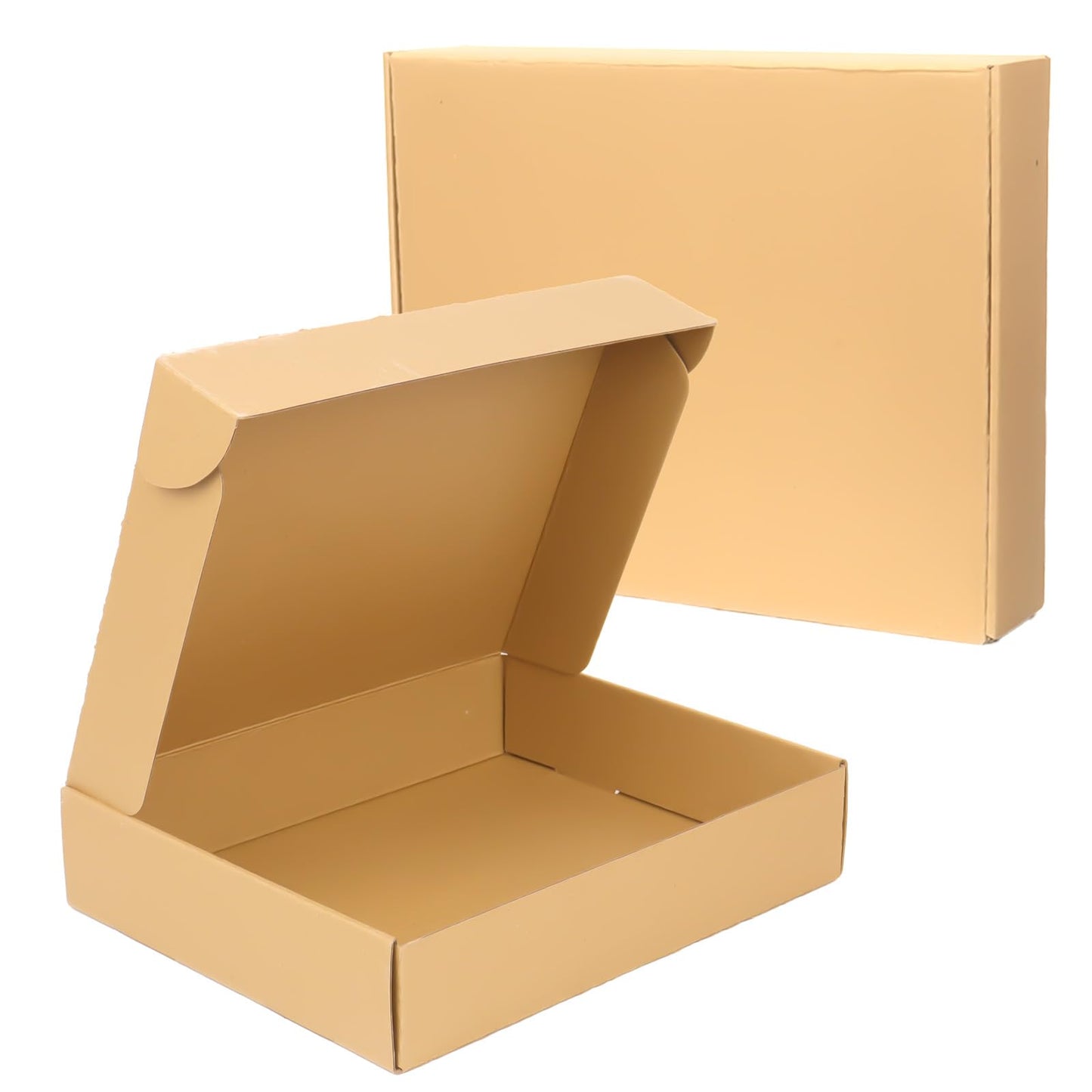 OUGEBOX 10x8x2 Inch Brown Corrugated Cardboard Shipping Boxes, 30 Pack for Small Business, Packaging, Mailing, Gift Boxes